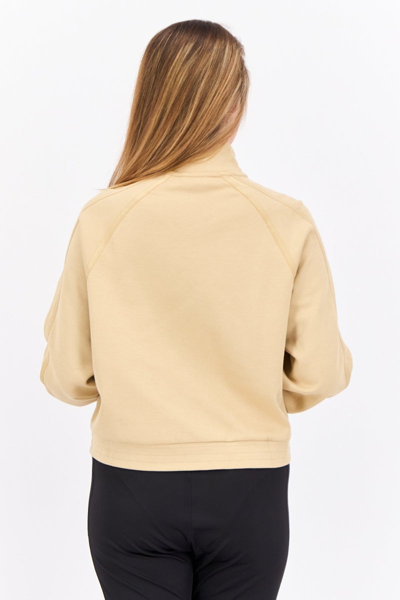 PUMA Women Sportswear Fit Long Sleeves Outdoor Sweatshirt, Beige - Image 3