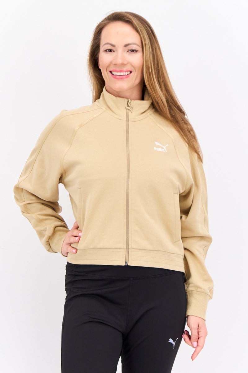 PUMA Women Sportswear Fit Long Sleeves Outdoor Sweatshirt, Beige - Image 1