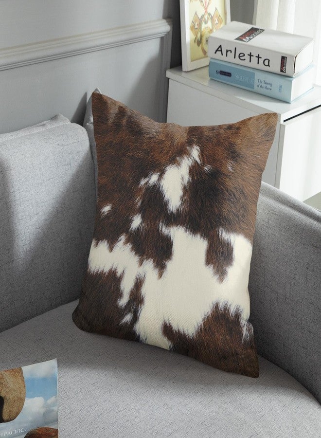 Sanwarm Throw Pillow Covers Home Decor Set of 4 Pillow Cases Decorative 18 x 18 Inches Outdoor Cushion Couch Sofa Pillowcases, Cow Brown Animal Deep - Image 3