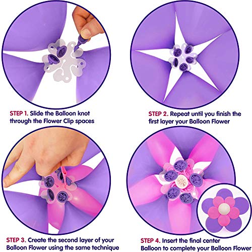 Balloonistics 12 Pcs Portable Flower Shape Balloon Clips Holder for Wedding Event Decorations Birthday Party Supplies - Image 2