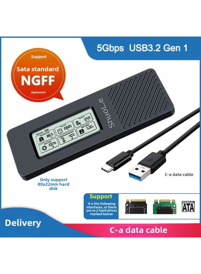صندوق القرص الصلب NVME/NGFF ثنائي البروتوكول، غلاف القرص الصلب المحمول ذو الحالة الصلبة، شاشة رقمية ذكية للكشف عن الحالة، نوع c3.2-اللون: SL-TN16-P، صندوق القرص الصلب المعدني بالكامل ببروتوكول NGFF مع كابل بيانات C-A - Image 1