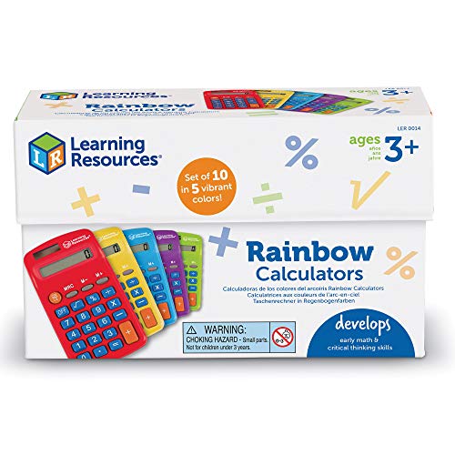 Learning Resources Rainbow Calculators - Solar Powered, Classroom Must Haves, Back to School, Math Manipulatives, Teacher Set of 10, Ages 3+ - Image 4