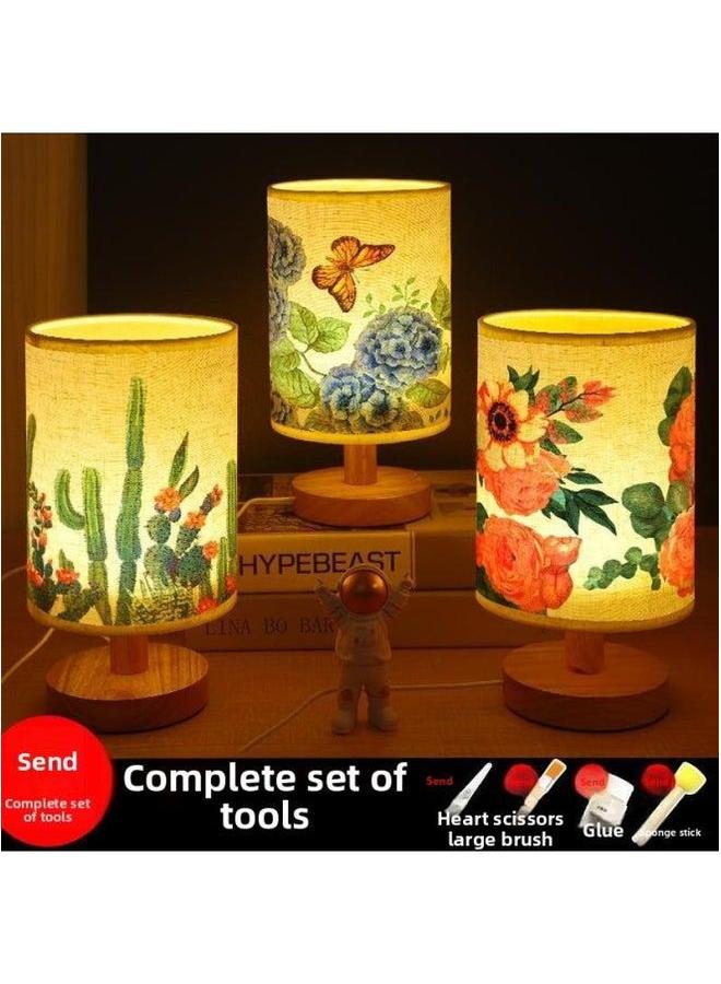 Mother's Day Butterfly Gubat Handmade Table Lamp Diy Material Group Building Activity Bone Bat Night Light-Color:Small Flower Deer (full Set Of Package)  - Image 4