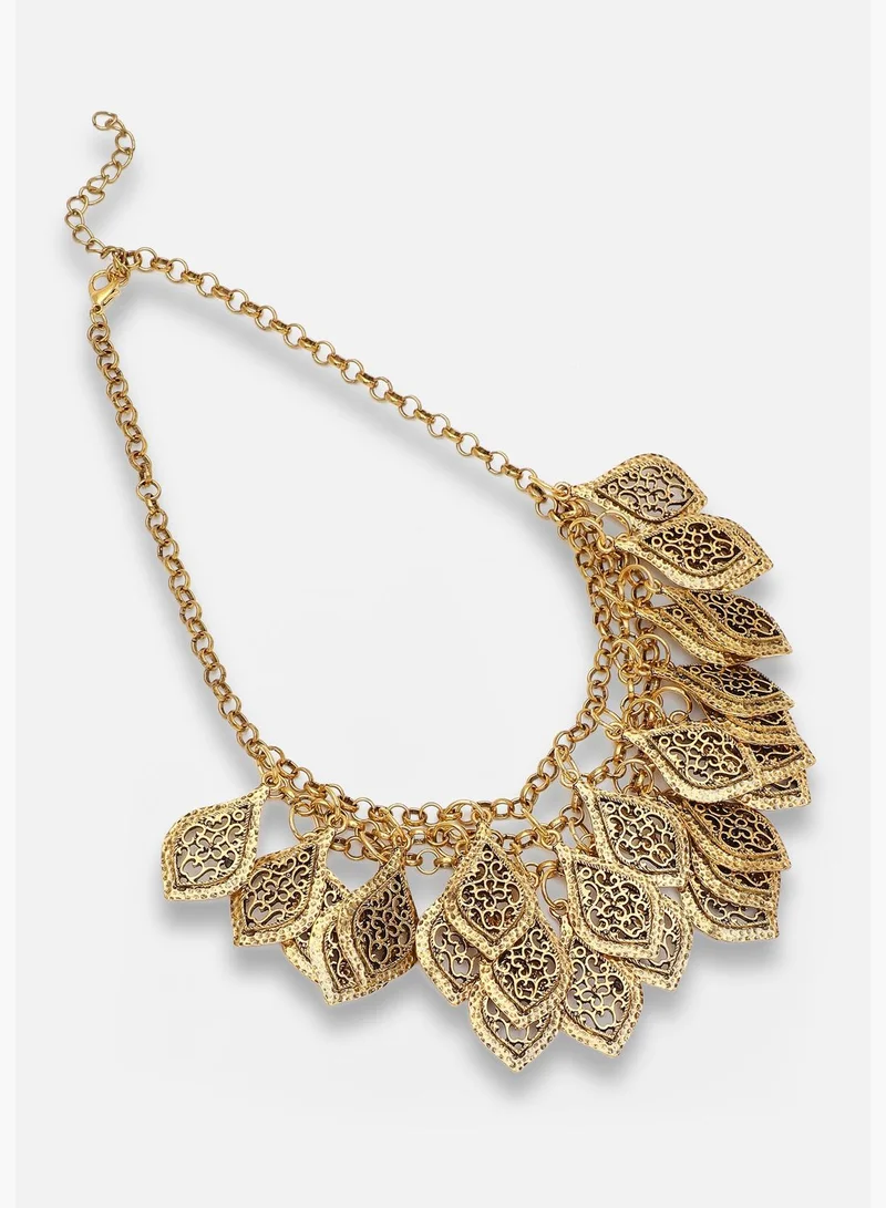 SOHI Gold Plated Party Designer Stone Necklace For Women