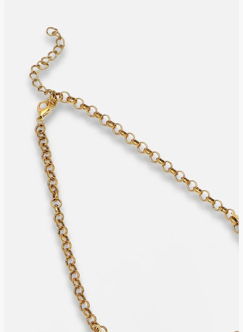 SOHI Gold Plated Party Designer Stone Necklace For Women