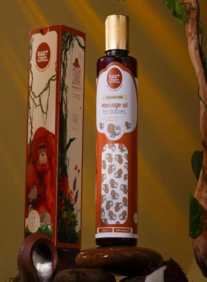 ROOT and SOIL - Baby Massage Oil 'Classic' Refill Pack - 200 ML | 0+ Months, From Fresh Coconut Milk | Newborn & infant friendly | 100% Natural & Herbal | Mineral oil free | No Preservatives. - Image 2