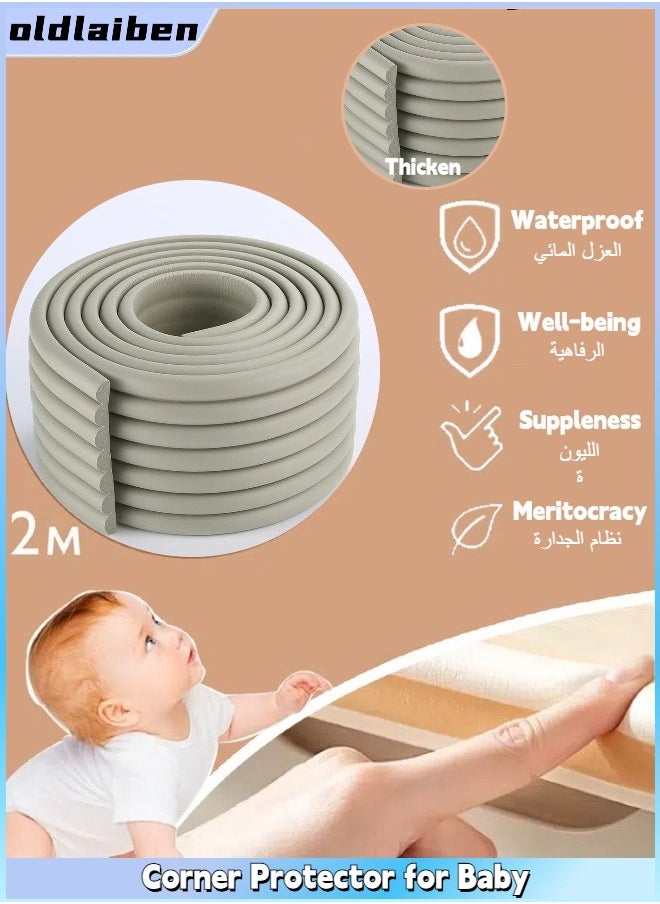oldlaiben Corner Protector for Baby, Widen Edge Protector, Wall Corner Protector & Edge Guard, Baby Proofing Edge Corner Protector Self Adhesive Furniture Corner Guard Bumper for Table, Desk, Fireplace（Grey）  - Image 1