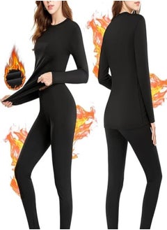GUDOO Thermal Underwear for Women Fleece Lined Base Layer Pajama Set Women's Thermal Underwear Set, Base Layer Set, Soft, Wool Thermal Clothing Set  - Image 1