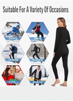 GUDOO Thermal Underwear for Women Fleece Lined Base Layer Pajama Set Women's Thermal Underwear Set, Base Layer Set, Soft, Wool Thermal Clothing Set  - Image 4