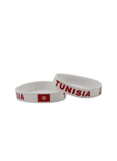 PRINTSHOP4ME 2 pcs of Tunisia Soccer Silicone Wristbands Sports Accessories for Unisex Sports Fan 