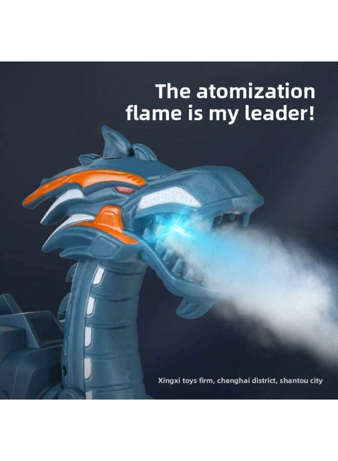Electric Spray Mechanical Dinosaur Children's Mechanical War Dragon Will Fire-breathing Dinosaur Toy Hot Sale Simulation Model-Color:Black - Image 4