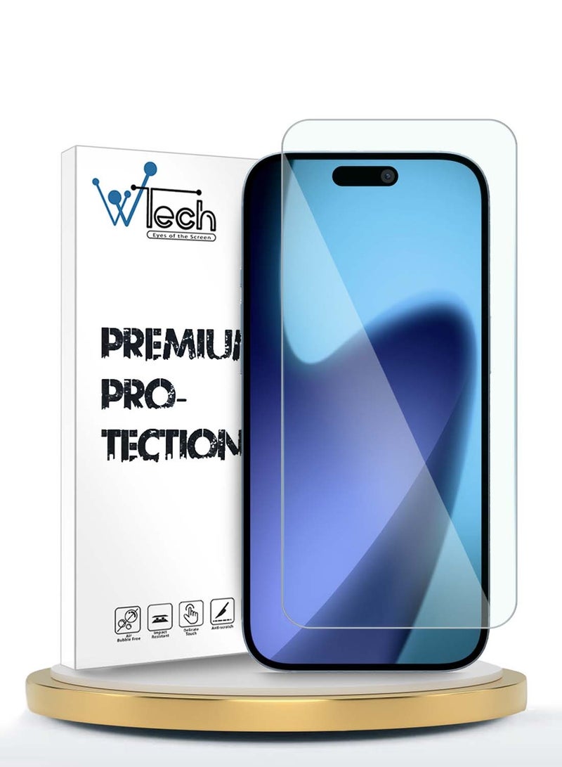 دبليو تيك واقي شاشة زجاجي مقسى 9H 2.5D من سلسلة WTech Premium لجهاز آبل آيفون 17 آير 5G لعام 2025 - شفاف - Image 1