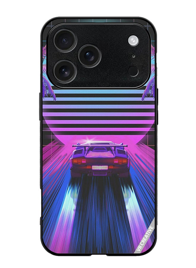 VR CREATIVE Protective Case Cover For Apple iPhone 17 Pro Max Retro Synthwave Ps4 Design Multicolour