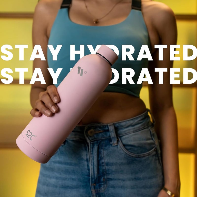 S2C Water Bottle Stainless Steel 750ml - Double Wall insulated Water Bottles for Hot Water Gym Bottle Stainless Steel Water Bottle for Kids School Flask Bottle Hot water bottle (BLUE, 750ml) - Image 5
