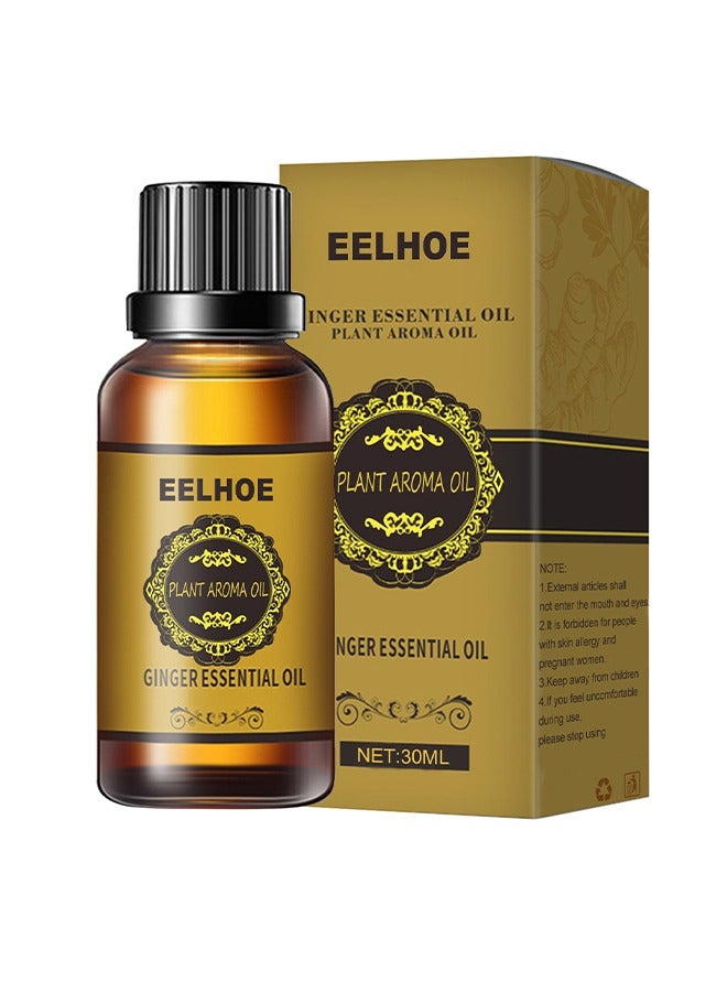EELHOE Ginger Essential Oil ,Of Essential Oil For Abdominal Fat Removal ,Accelerate Metabolism Burn Calories Beautiful Curve 30ml - Image 1