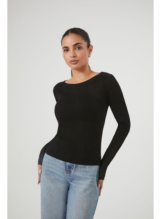 FOREVER 21 Fitted Ribbed Knit Sweater Top - Image 2