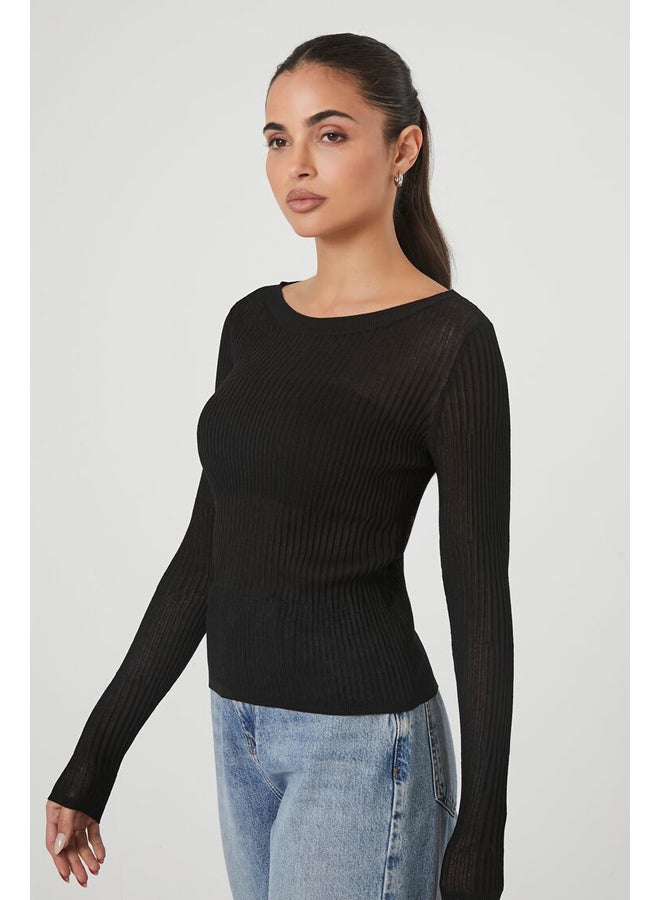 FOREVER 21 Fitted Ribbed Knit Sweater Top - Image 3