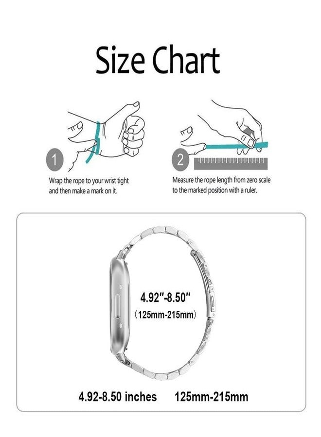 أساور معدنية لساعات Fitbit Versa 3/ Versa 4 الذكية، سوار معصم بديل من الفولاذ المقاوم للصدأ لساعات Fitbit Versa 3/ Versa 4 للرجال والنساء - Image 3
