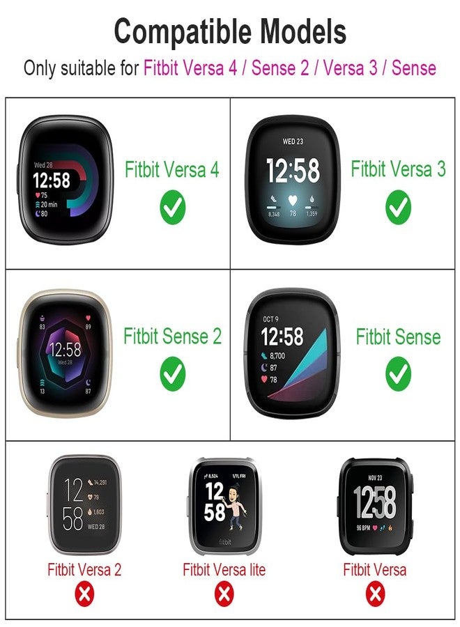 أساور معدنية لساعات Fitbit Versa 3/ Versa 4 الذكية، سوار معصم بديل من الفولاذ المقاوم للصدأ لساعات Fitbit Versa 3/ Versa 4 للرجال والنساء - Image 2
