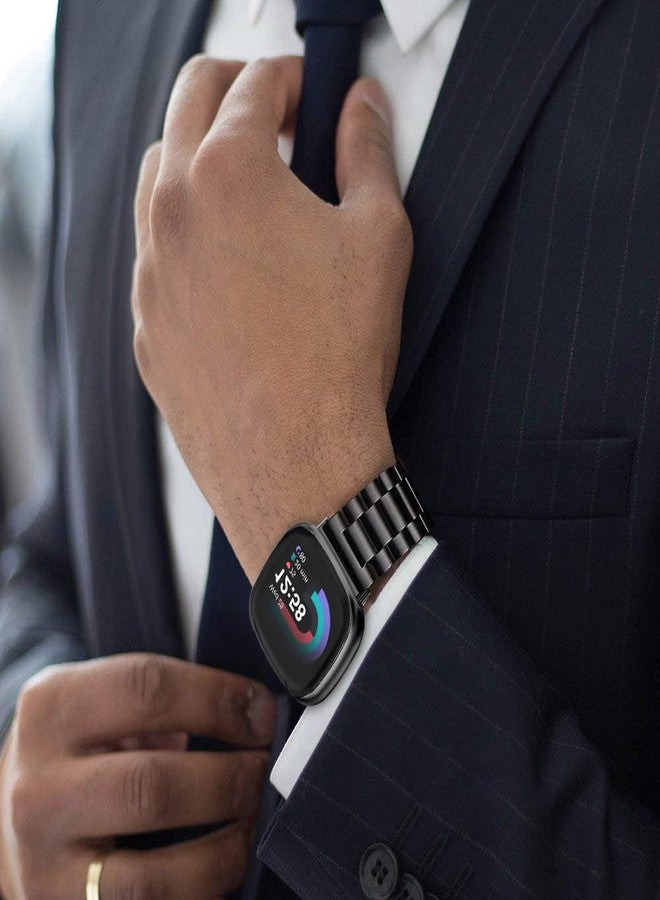 أساور معدنية لساعات Fitbit Versa 3/ Versa 4 الذكية، سوار معصم بديل من الفولاذ المقاوم للصدأ لساعات Fitbit Versa 3/ Versa 4 للرجال والنساء - Image 4