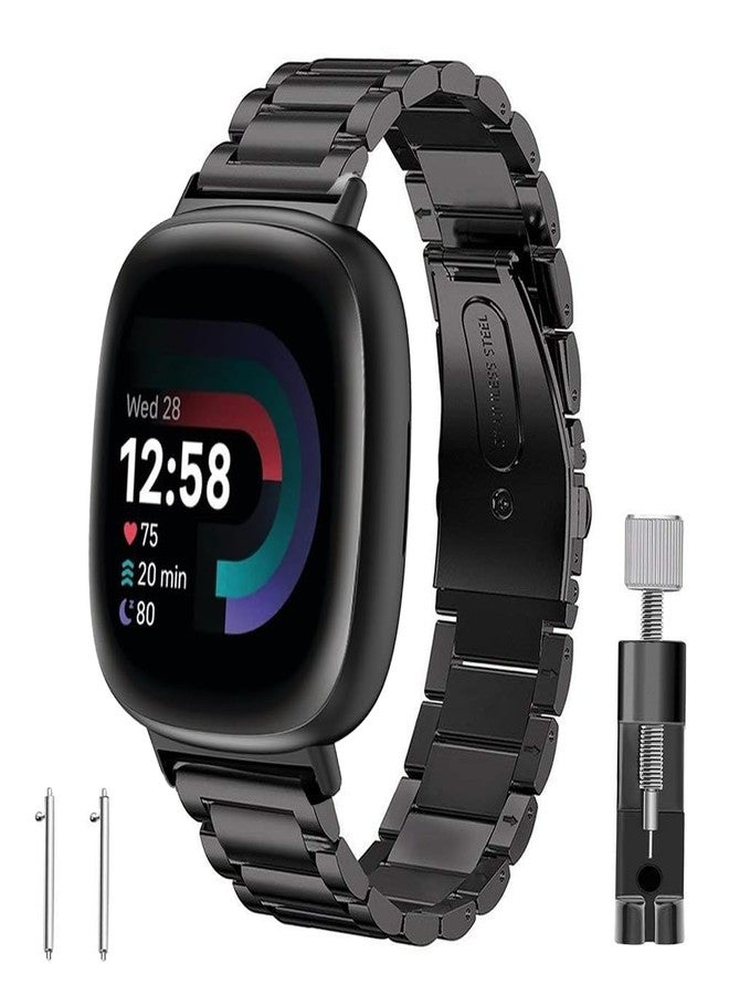 أساور معدنية لساعات Fitbit Versa 3/ Versa 4 الذكية، سوار معصم بديل من الفولاذ المقاوم للصدأ لساعات Fitbit Versa 3/ Versa 4 للرجال والنساء - Image 1