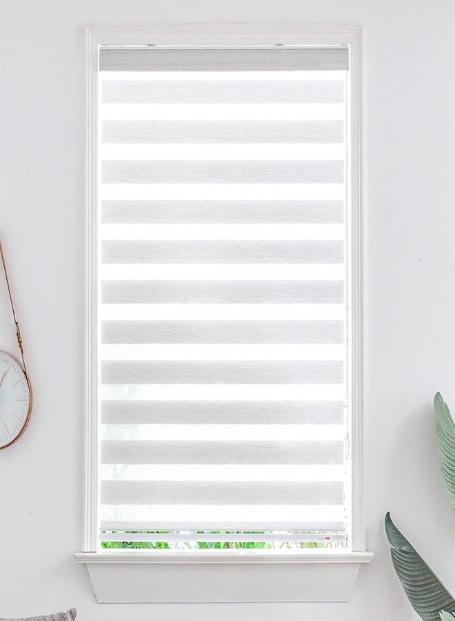 KALYSIE Zebra Roller Window Blinds,Custom Cut to Size,Roller Blinds Dual Layer Roller Shade Blinds, Gray,Fixed 72 InchesHigh,24 Inches Width - Image 2