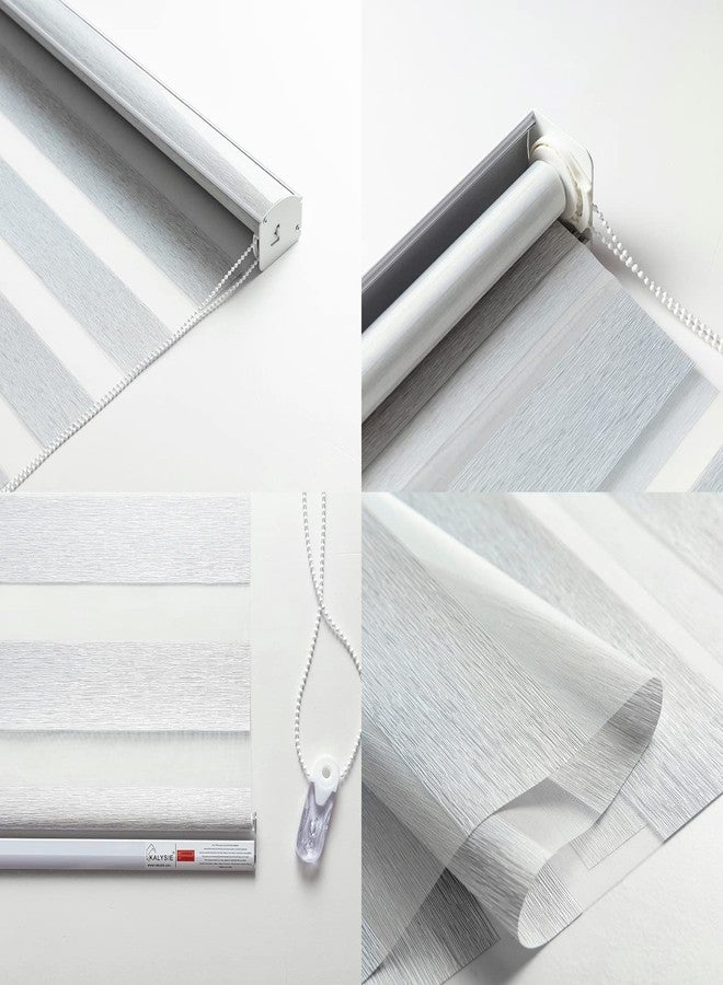 KALYSIE Zebra Roller Window Blinds,Custom Cut to Size,Roller Blinds Dual Layer Roller Shade Blinds, Gray,Fixed 72 InchesHigh,24 Inches Width - Image 4