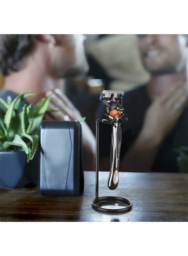 Linkidea Stainless Steel Safety Razor Stand, Men's Travel Shaving Razor Holder Compatible with Long Handle Safety Razor, Fusion 5 Proshield (Black) - Image 5