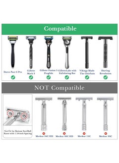 Linkidea Linkidea Stainless Steel Safety Razor Stand, Men's Travel Shaving Razor Holder Compatible with Long Handle Safety Razor, Fusion 5 Proshield (Black)  - Image 2