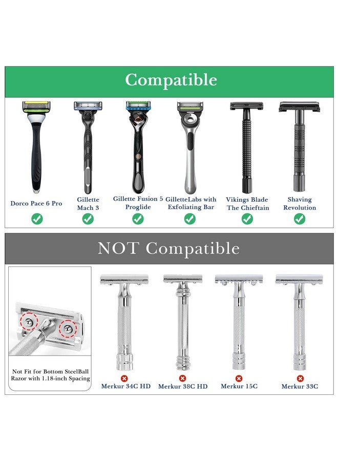 Linkidea Stainless Steel Safety Razor Stand, Men's Travel Shaving Razor Holder Compatible with Long Handle Safety Razor, Fusion 5 Proshield (Black) - Image 2