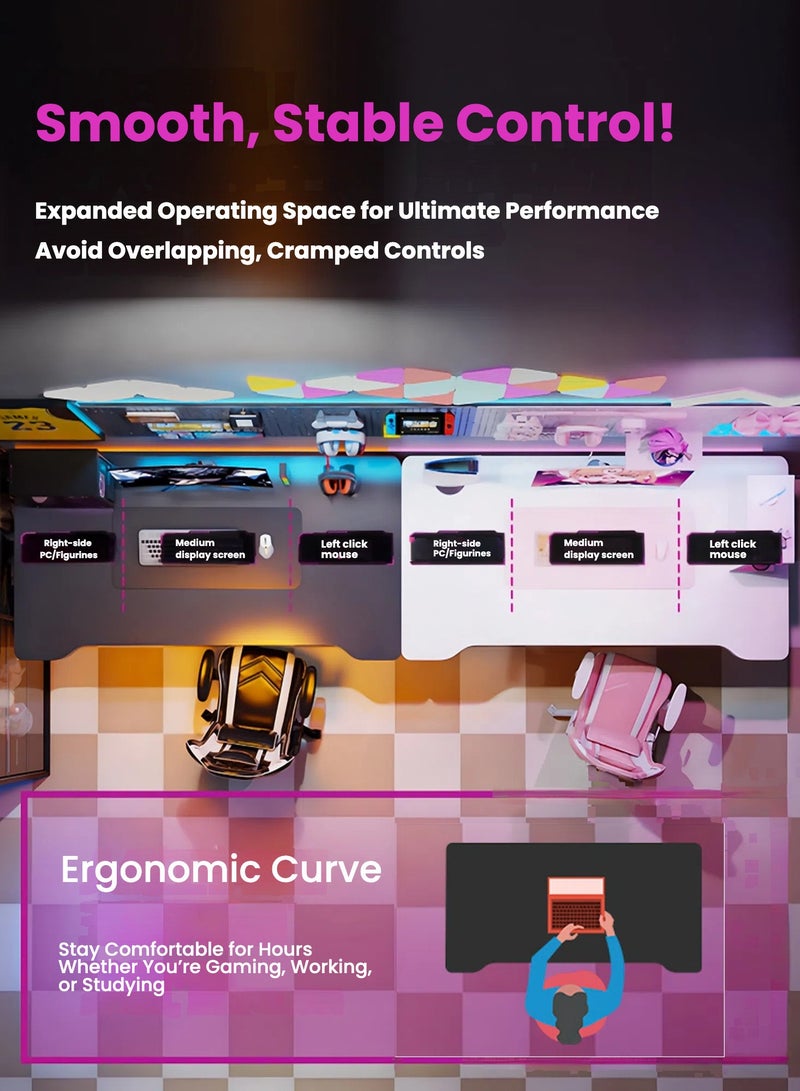 ACPLAY Ergonomic Gaming Table with CPU Stand, Ideal Gaming Desk, PC Computer Desk, Computer Table, Kids Study Desk, Writing Desk, Home Office Desk - Image 4