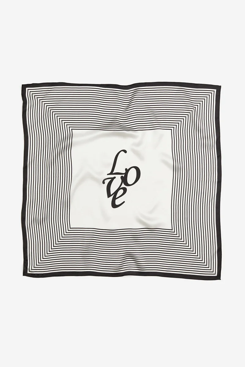 اتش اند ام Printed Silk Scarf