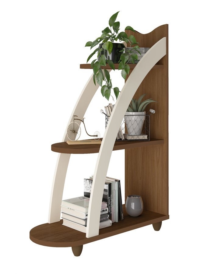 Pilati Sofa Side Table for living room 75.5x70x29White/Brown  - Image 2