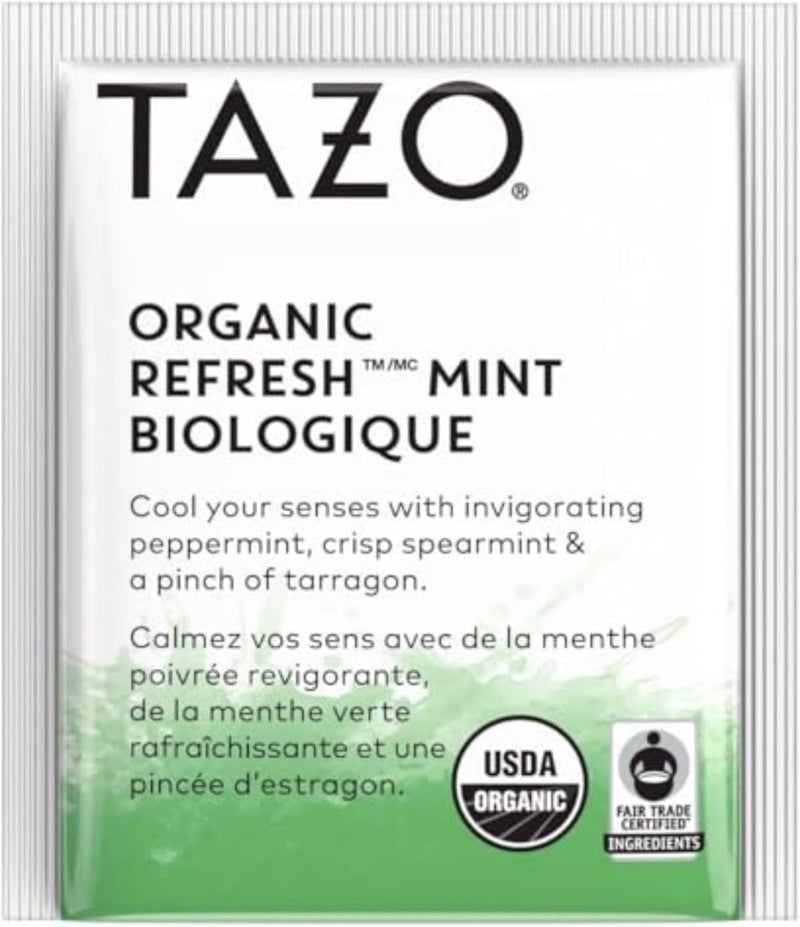 TAZO Organic Refresh Mint Herbal Tea - 16 Tea Bags - Image 5