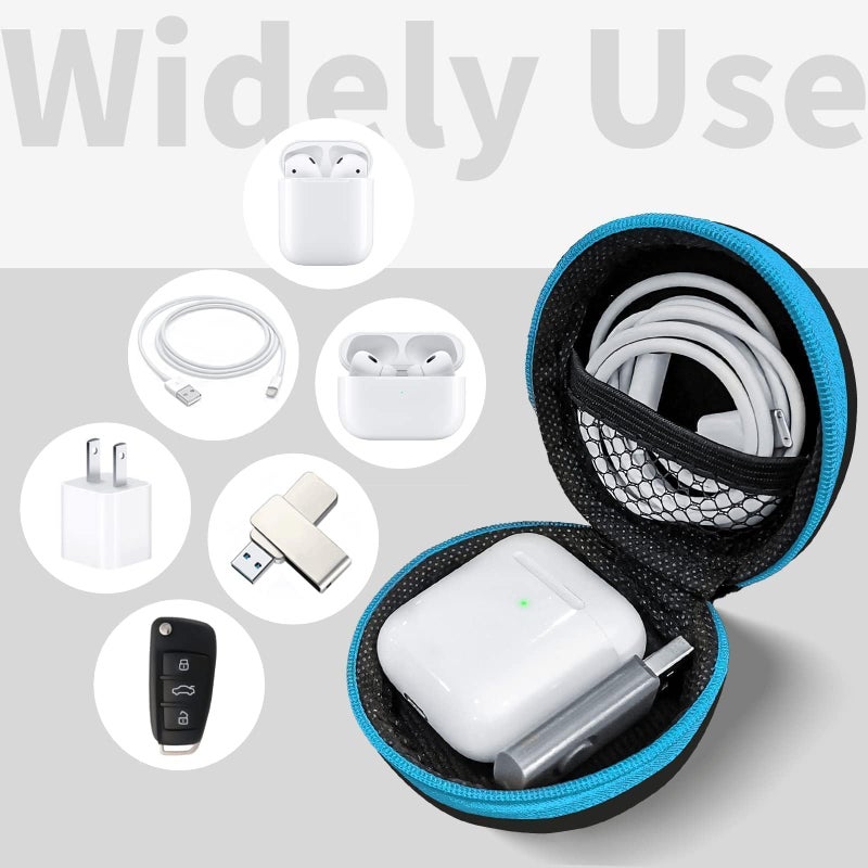 MOLOVA for Earphone Carry Case, 5-Pack Round Pocket Earbud Travel Carrying Case with Zipper for Smartphone Earphone, Wireless Headset, USB Cable, SD Cards Storage Bags, Masks and More - Image 2