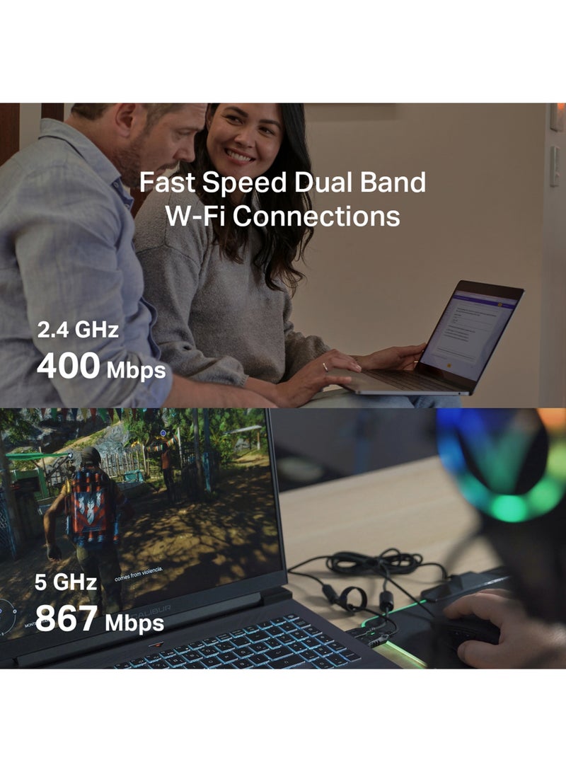 ميركوسيس محول USB نانو مزدوج النطاق MA30N AC1300 اللاسلكي|توصيل وتشغيل بدون قرص|يدعم ويندوز 11|أمان معزز WPA3 - Image 3