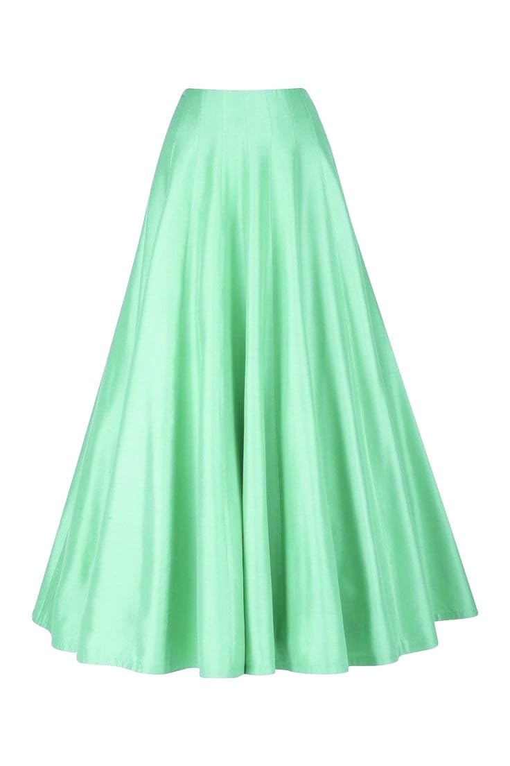 JANAK Silk Fabric Long ghera Kali Pattern Skirt (SEA Green) - Image 5