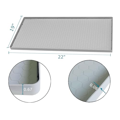 Jacooxi Under Sink Mat 22 x 19, Silicone Under Sink Protector Mat for Kitchen Waterproof, Easy to Clean Bathroom Cabinet Mat Organizers and Storage, Light Grey - Image 2
