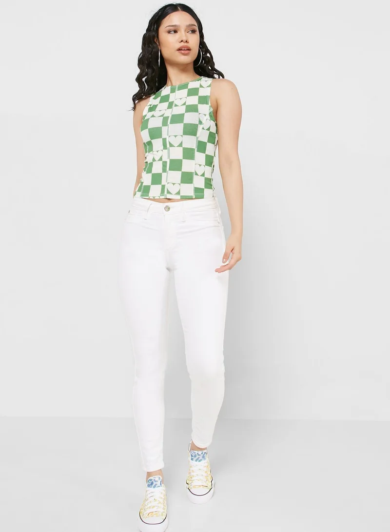 TOPSHOP Floral Print Tank Top
