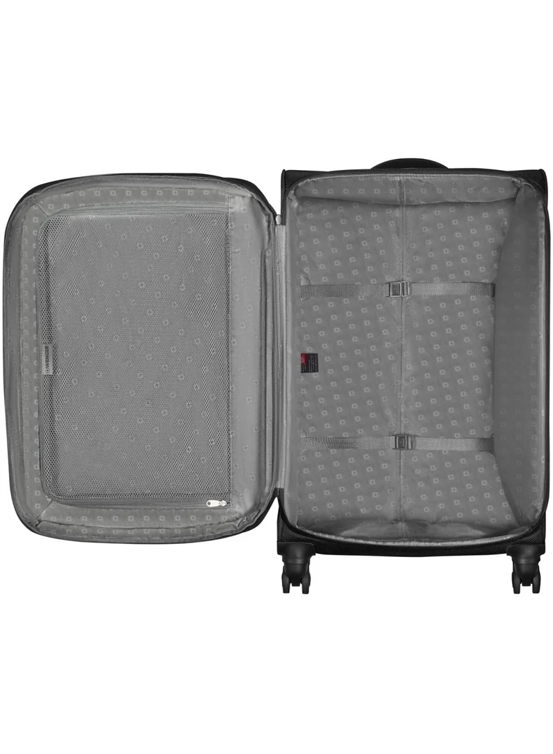 Wenger Vibrave 68cm Medium Softcase 4 Double Wheel Expandable Check-In Luggage Trolley Black - 612553