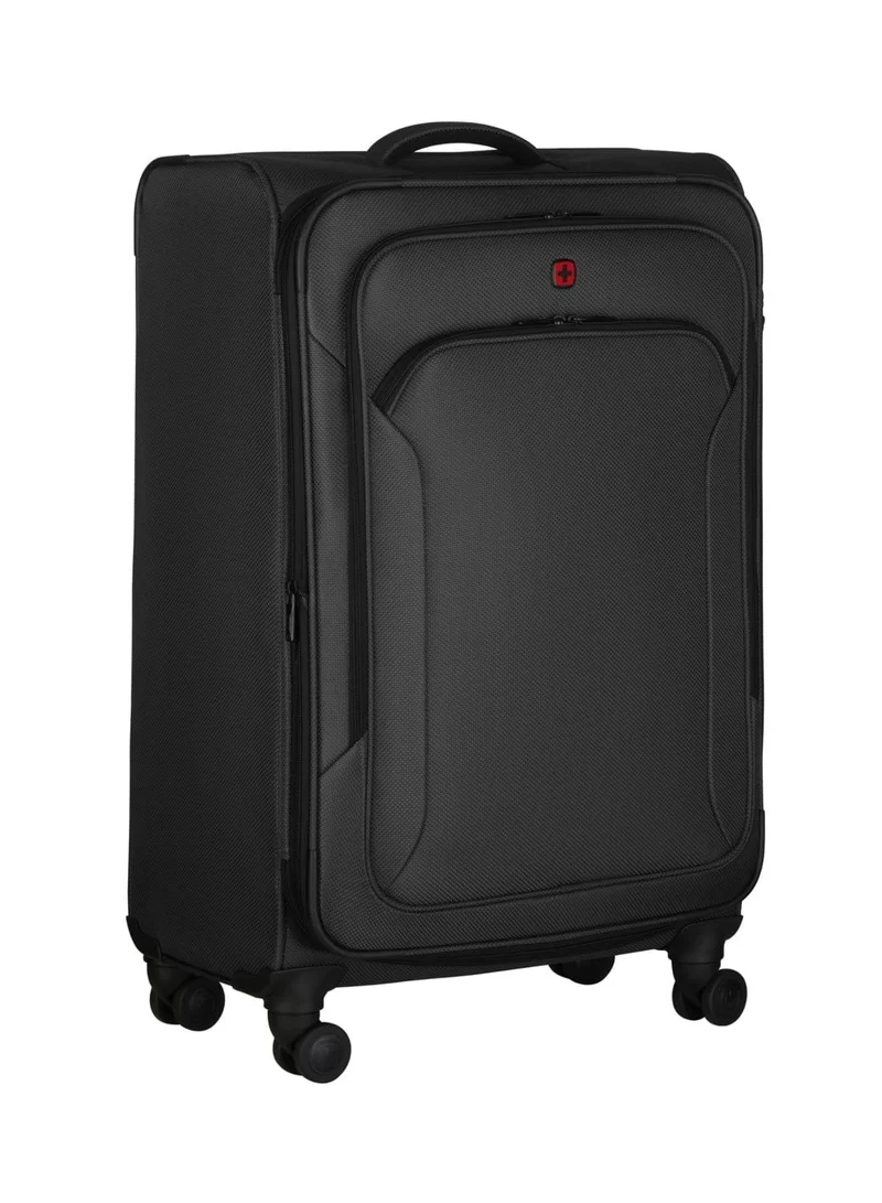 Wenger Vibrave 68cm Medium Softcase 4 Double Wheel Expandable Check-In Luggage Trolley Black - 612553