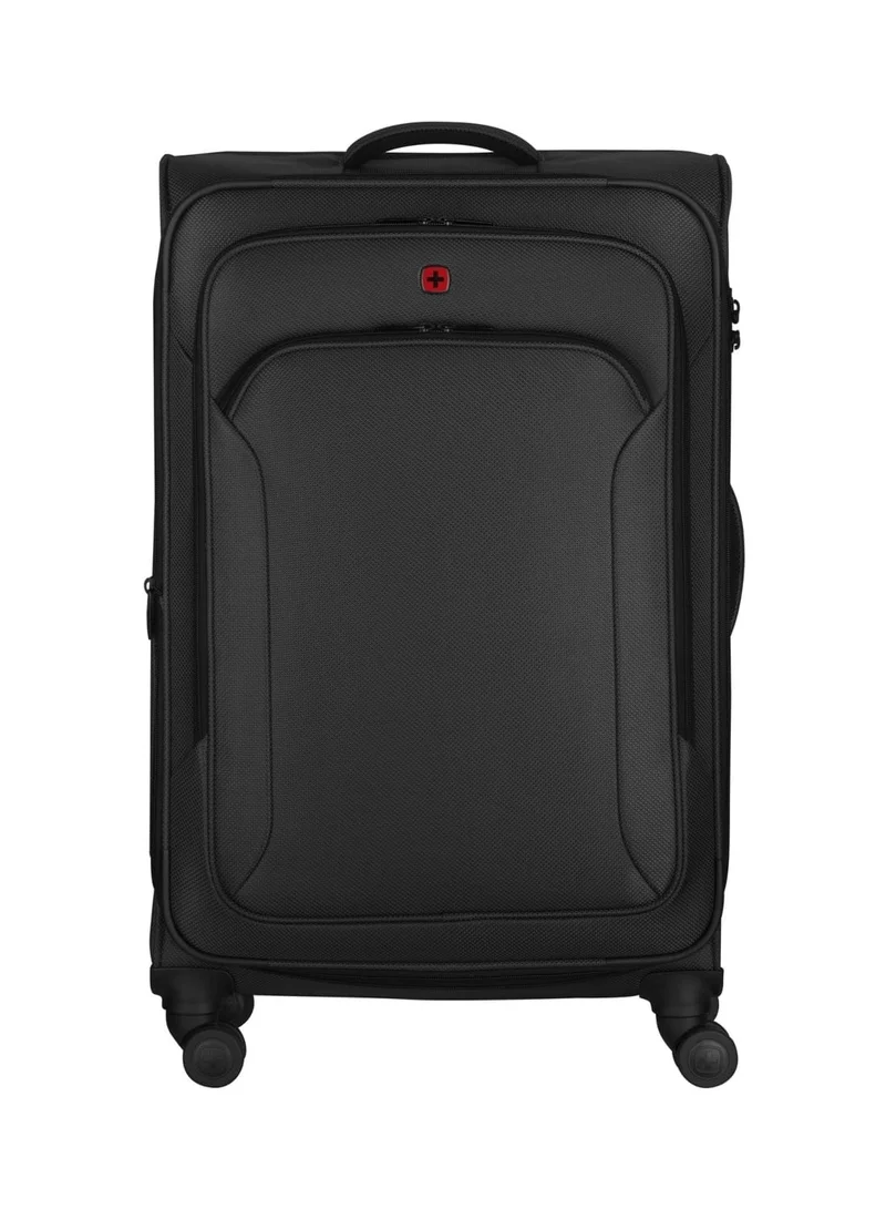 Wenger Vibrave 68cm Medium Softcase 4 Double Wheel Expandable Check-In Luggage Trolley Black - 612553