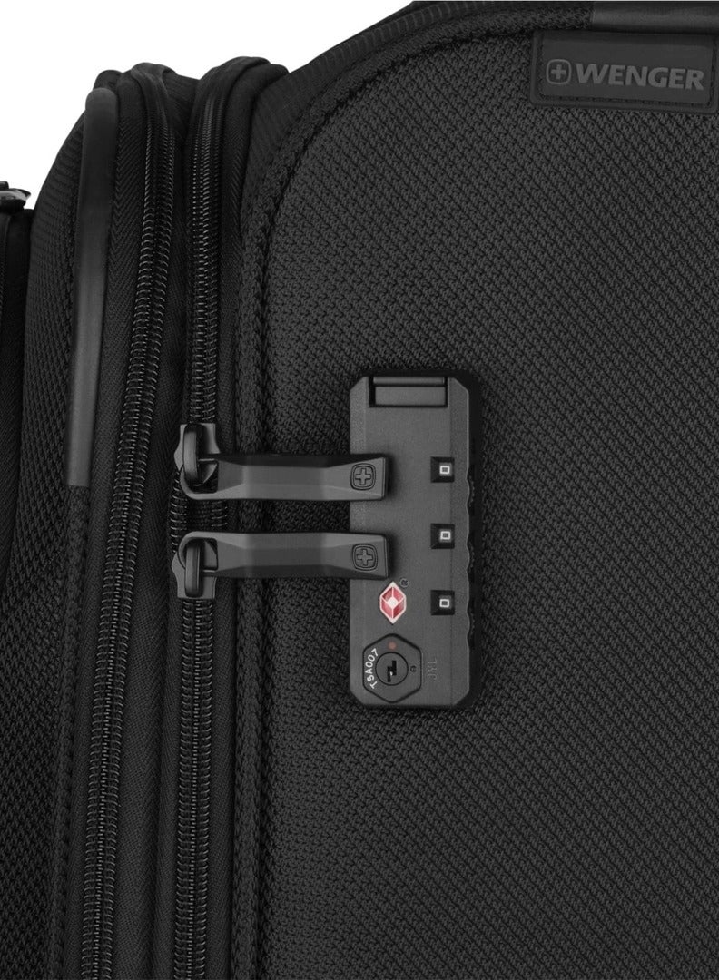 Wenger Vibrave Medium 68 Cm Softcase 4-Double Wheeled Expandable Check-In Luggage Trolley - Black - Image 5