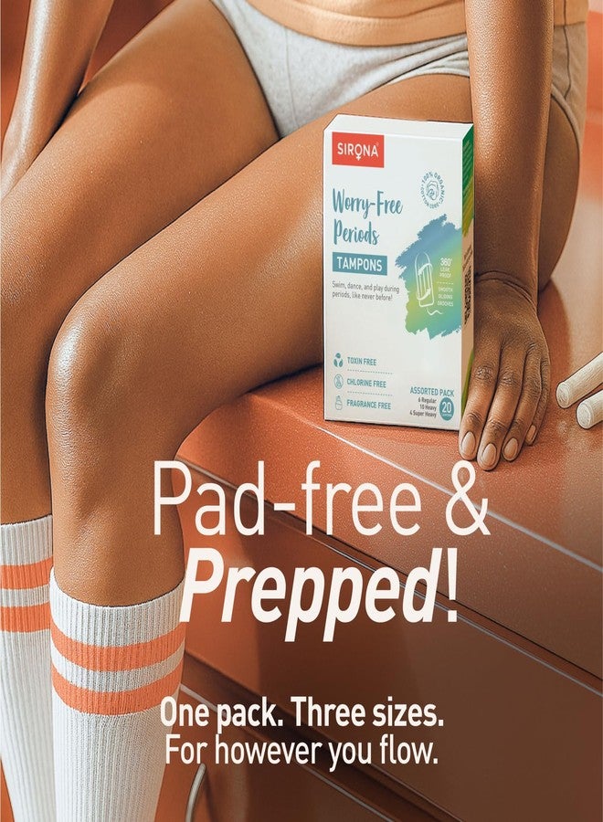 Sirona Period Made Easy Mix Tampons - 20 Piece (Pack of 1) | For Regular, Heavy & Super Heavy Flow | High Absorption Biodegradable Tampons | FDA Approved | 360° Leakproof - Image 2