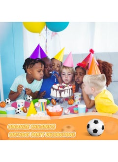Civaner 100 Pieces Mini Stress Balls Sports Foam Balls Bouncy Foam Balls Including Basketball, Soccer Ball, Baseball, Football For Sports Party Favors Mini Footballs Party Favors  - Image 5
