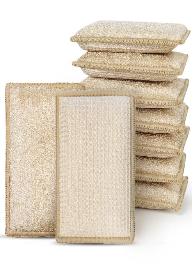 PEACHICHA Bamboo Sponges for Dish Washing Reusable Dish Sponge Multi Use Kitchen Sponges Non-Scratch Reusable Cleaning Pads for Dishes, Pots and Pans, Pack of 5 - Image 1