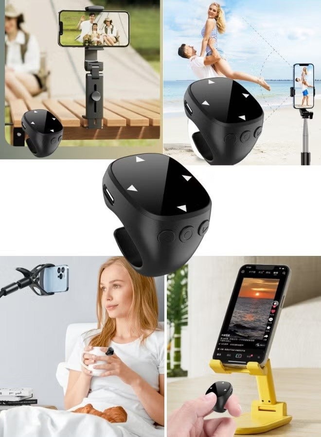 Bluetooth Scroll Ring Remote Control, Touch Screen Wireless  Turner and Multimedia Controller for Various Devices with App Support and Long Battery Life (Black) - Image 2
