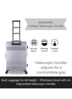NATIONAL GEOGRAPHIC National Geographic Lodge Travel Suitcase Set, 100% PC Durable Lightweight Hard Shell Expandable Luggage, 4 Double Wheel, TSA Lock 3pcs Trolley Bag Silver (20+24+28 Inch).  - Image 4