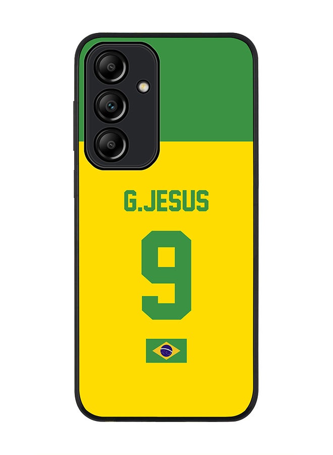Stylizedd Rugged Black Edge Case for Samsung Galaxy A35, Slim fit Case Thin Cover -  Football Team - Brazil, Player Name - G.Jesus - Image 1