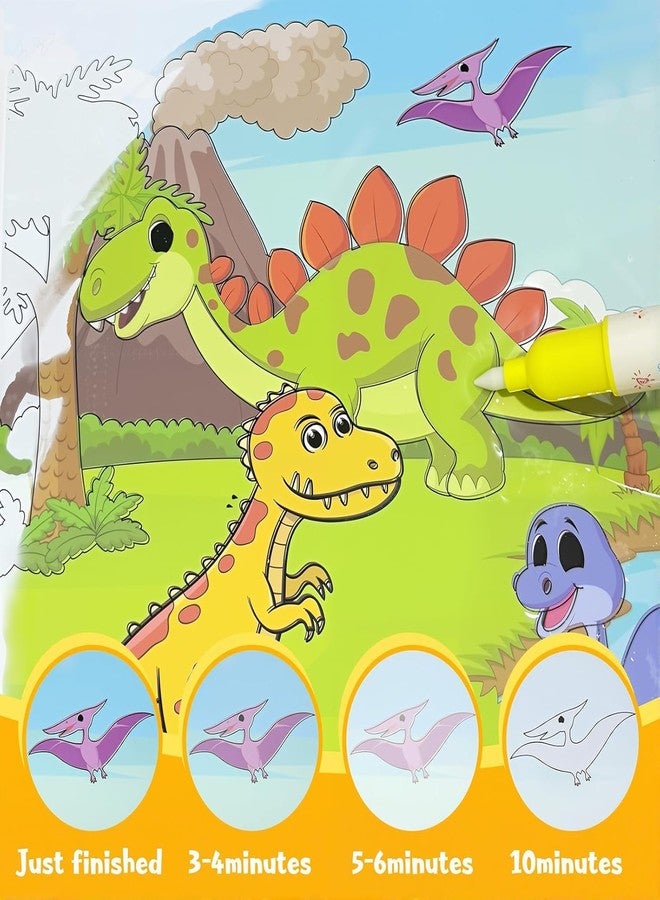 ZEBROC Reusable Water Coloring Book for Kids with Water Painting Brush | Mess-Free Magic Drawing Album | ABC/Animal/Dinosaur/Ocean Themes | Birthday Return Gift Activity Book (All Four World) - Image 5